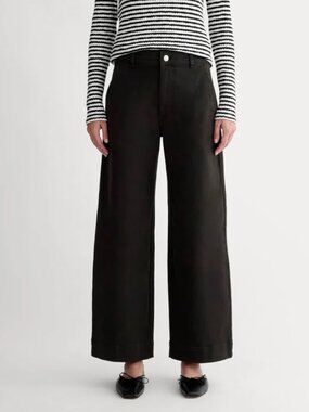 NWT Everlane Women The Utility Wide-Leg Pant Black, Size 4R, Retail $128
